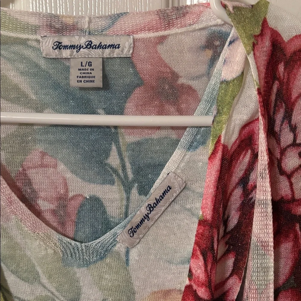 Tommy Bahama 2 piece Multicolor Floral Tank & Cardigan size L - Picture 4 of 5